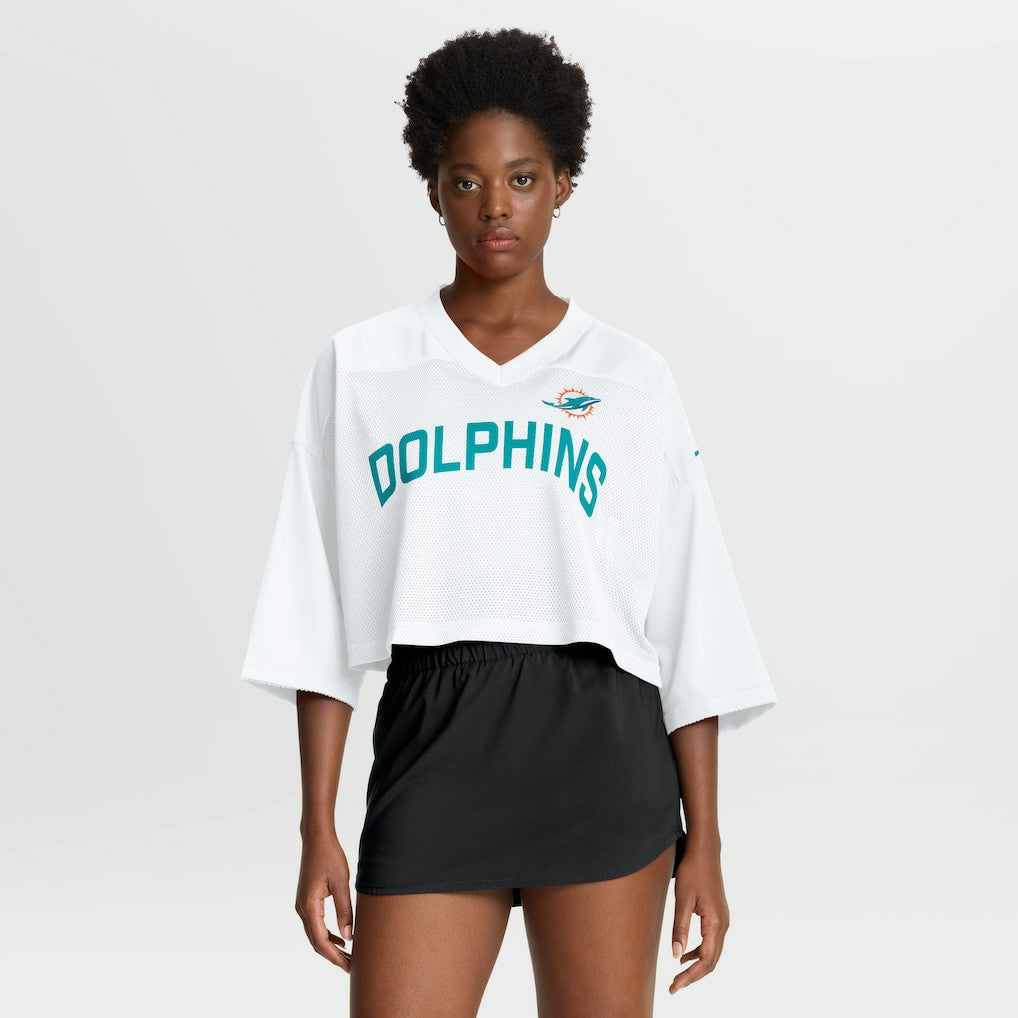 Miami Dolphins Women's Primetime Cropped Mesh Dri-FIT Fashion Jersey - White online
