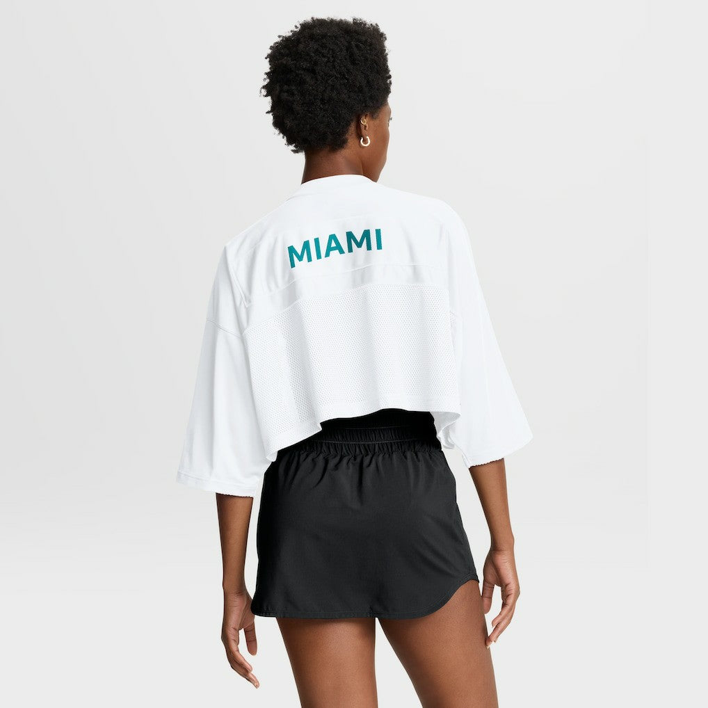 Miami Dolphins Women's Primetime Cropped Mesh Dri-FIT Fashion Jersey - White online