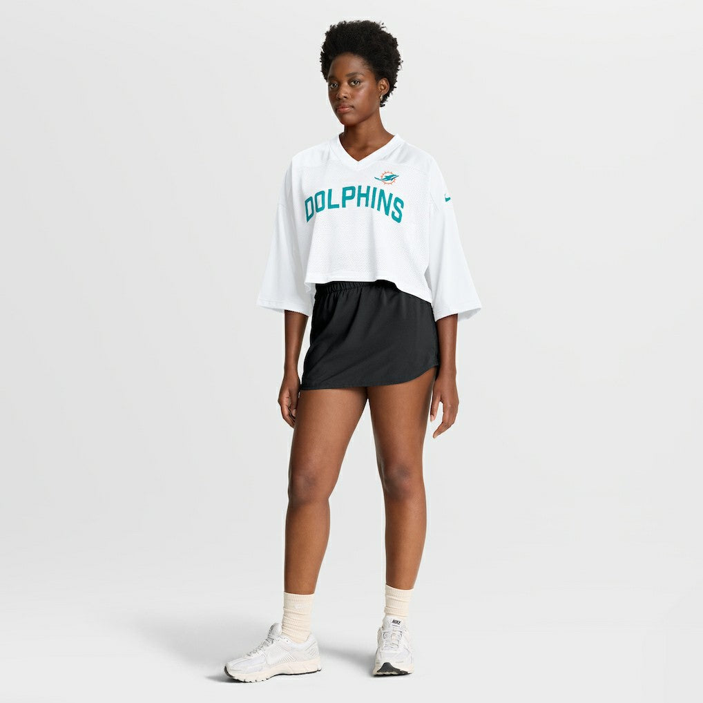 Miami Dolphins Women's Primetime Cropped Mesh Dri-FIT Fashion Jersey - White online