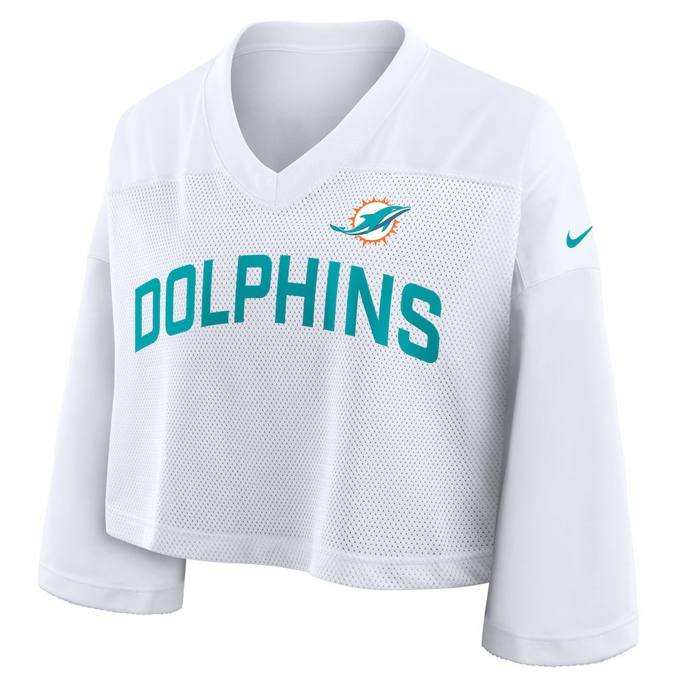 Miami Dolphins Women's Primetime Cropped Mesh Dri-FIT Fashion Jersey - White online
