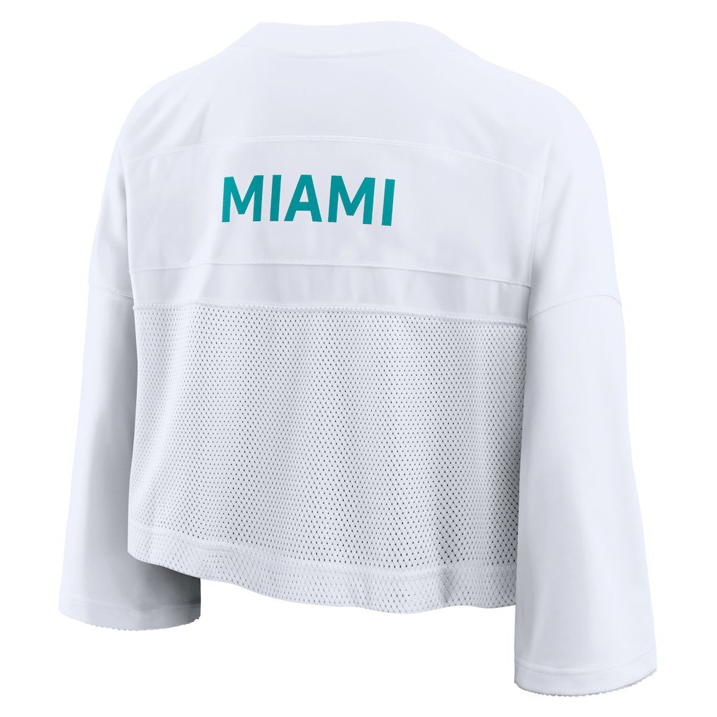 Miami Dolphins Women's Primetime Cropped Mesh Dri-FIT Fashion Jersey - White online