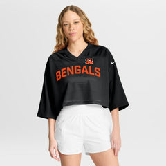 Cincinnati Bengals Women's Primetime Cropped Mesh Dri-FIT Fashion Jersey - Black on sale