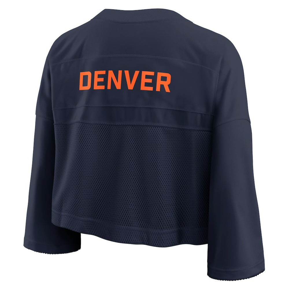 Denver Broncos Women's Primetime Cropped Mesh Dri-FIT Fashion Jersey - Navy cheap