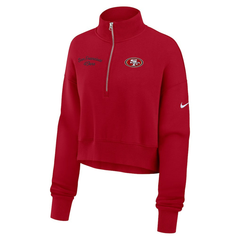 San Francisco 49ers Women's Primetime Phoenix Half-Zip Sweatshirt - Scarlet for sale
