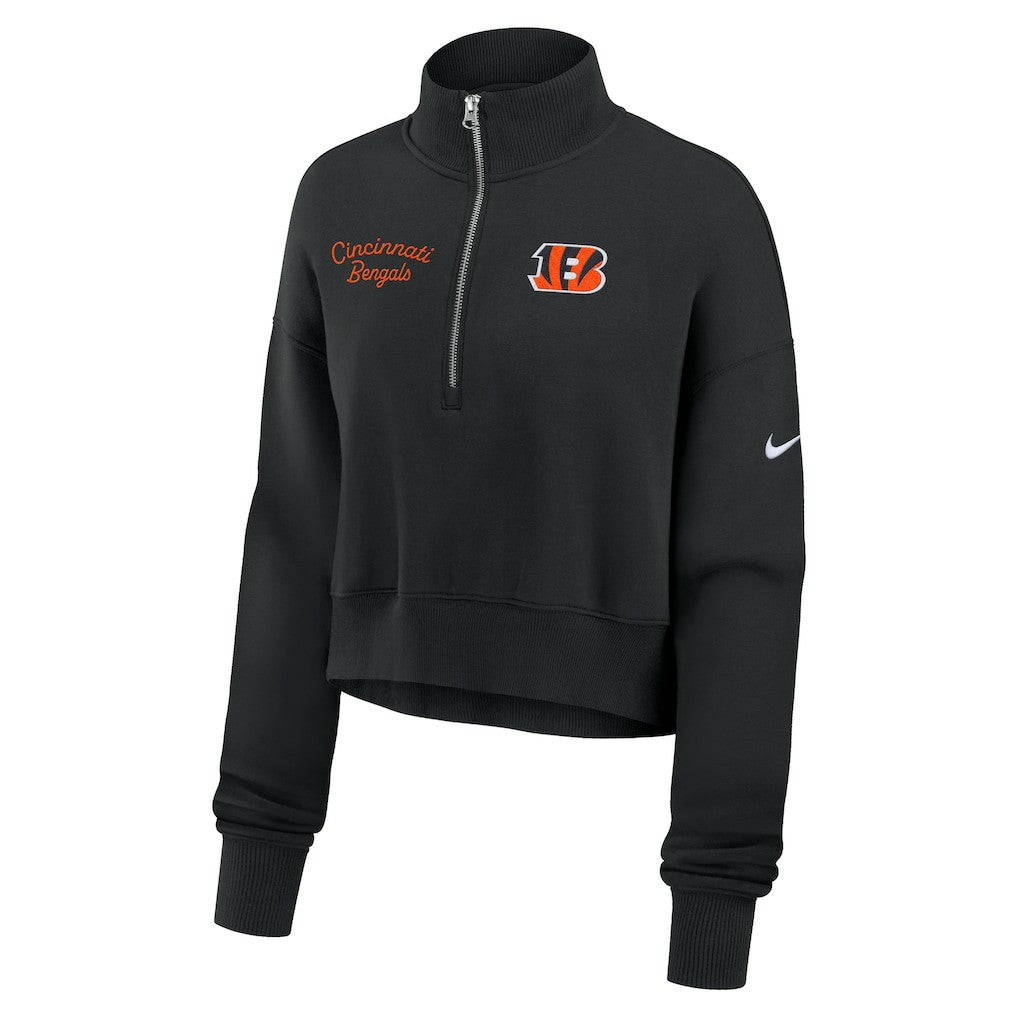 Cincinnati Bengals Women's Primetime Phoenix Half-Zip Sweatshirt - Black discount