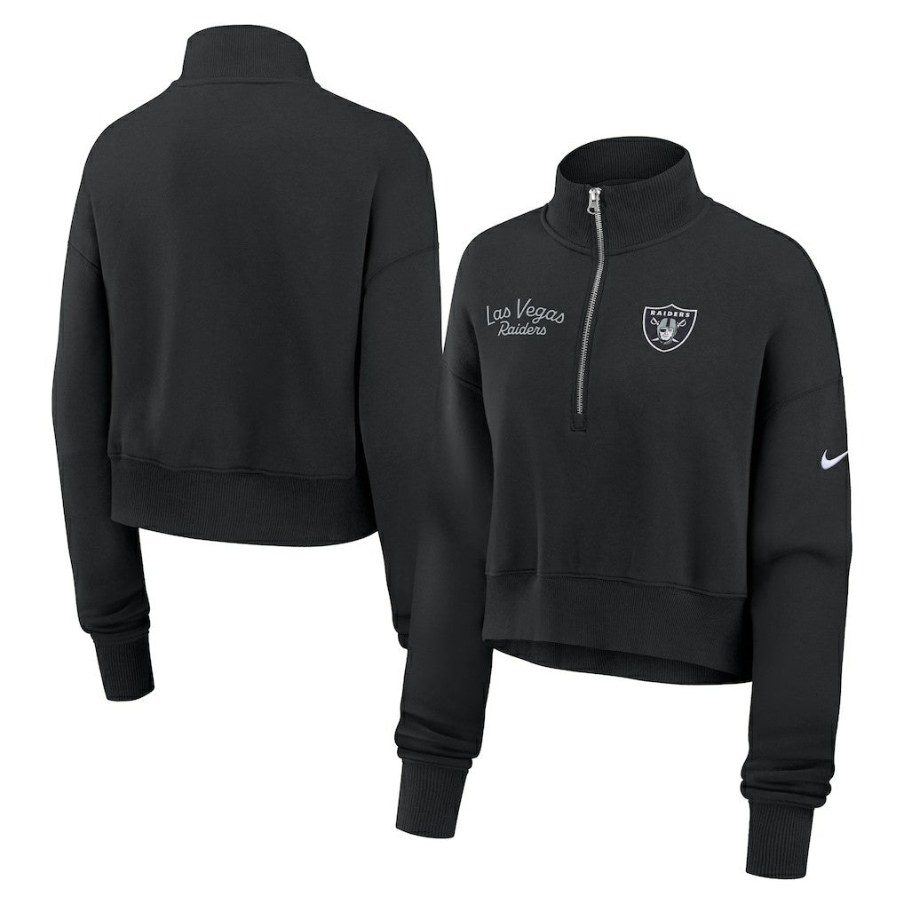 Las Vegas Raiders Women's Primetime Phoenix Half-Zip Sweatshirt - Black for sale