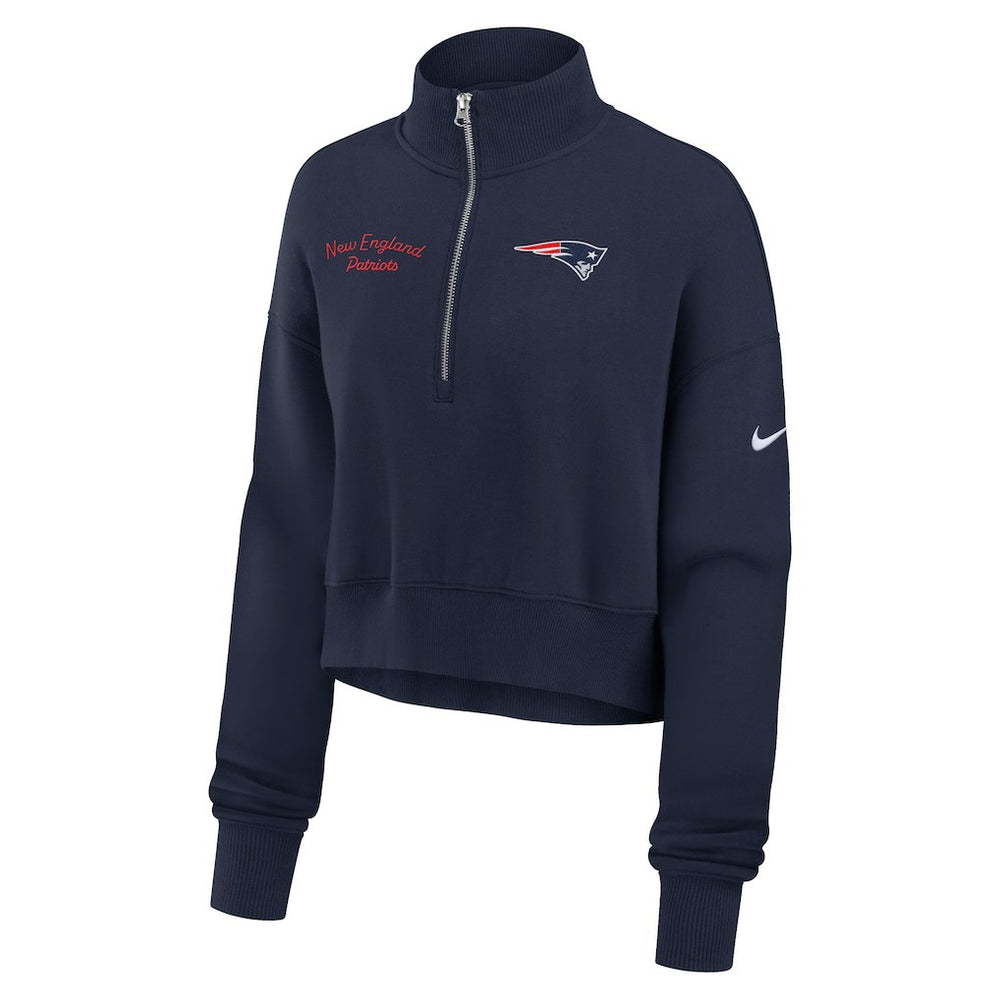 New England Patriots Women's Primetime Phoenix Half-Zip Sweatshirt - Navy sale