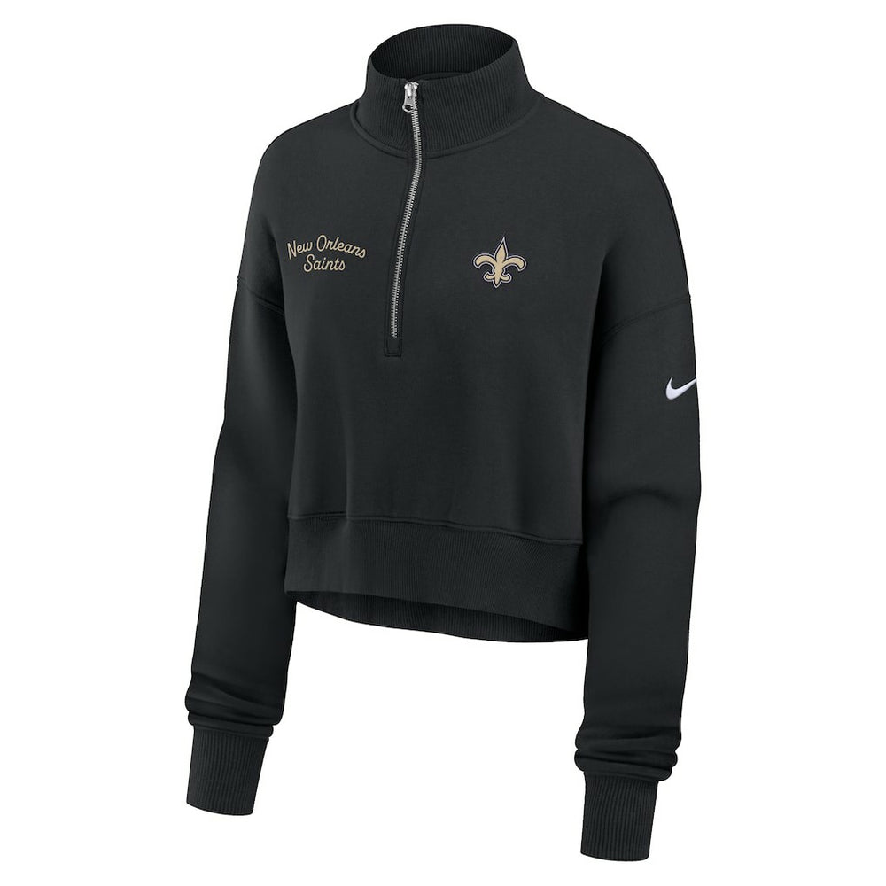 New Orleans Saints Women's Primetime Phoenix Half-Zip Sweatshirt - Black cheap