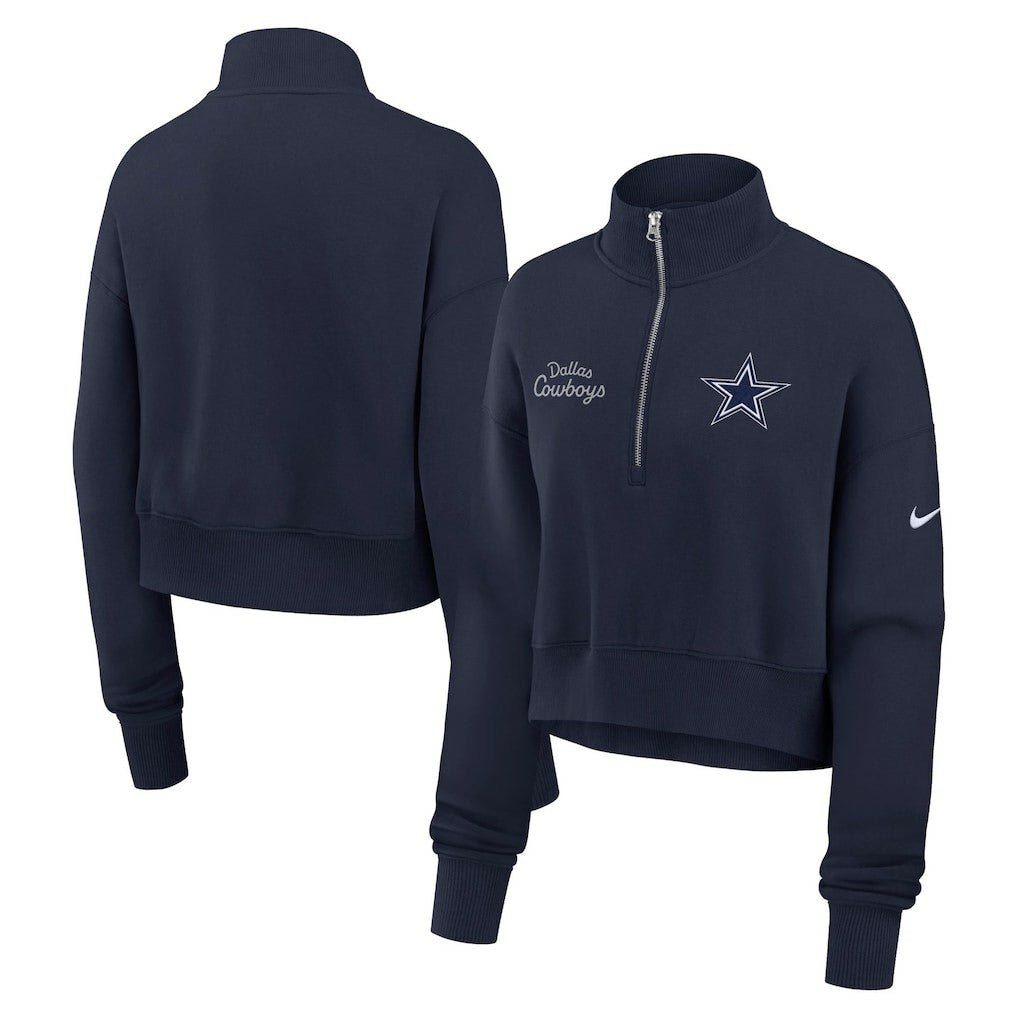 Dallas Cowboys Women's Primetime Phoenix Half-Zip Sweatshirt - Navy for sale