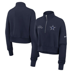 Dallas Cowboys Women's Primetime Phoenix Half-Zip Sweatshirt - Navy for sale
