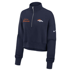 Denver Broncos Women's Primetime Phoenix Half-Zip Sweatshirt - Navy for sale