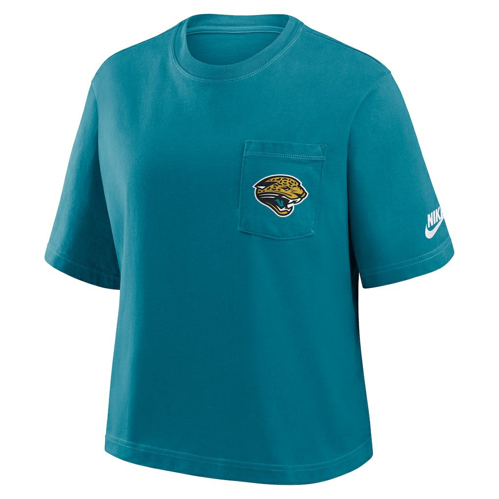 Jacksonville Jaguars Women's Rewind Pocket Boxy T-Shirt - Teal online