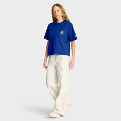 New England Patriots Women's Rewind Pocket Boxy T-Shirt - Royal sale