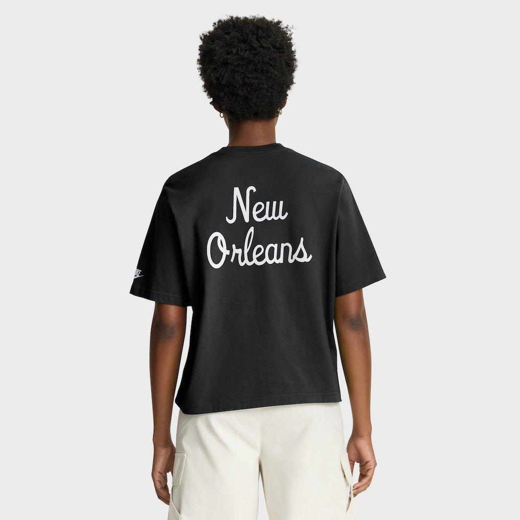 New Orleans Saints Women's Rewind Pocket Boxy T-Shirt - Black sale