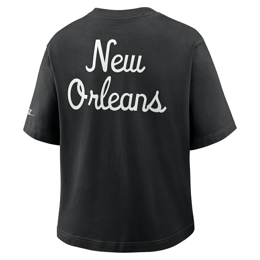 New Orleans Saints Women's Rewind Pocket Boxy T-Shirt - Black sale