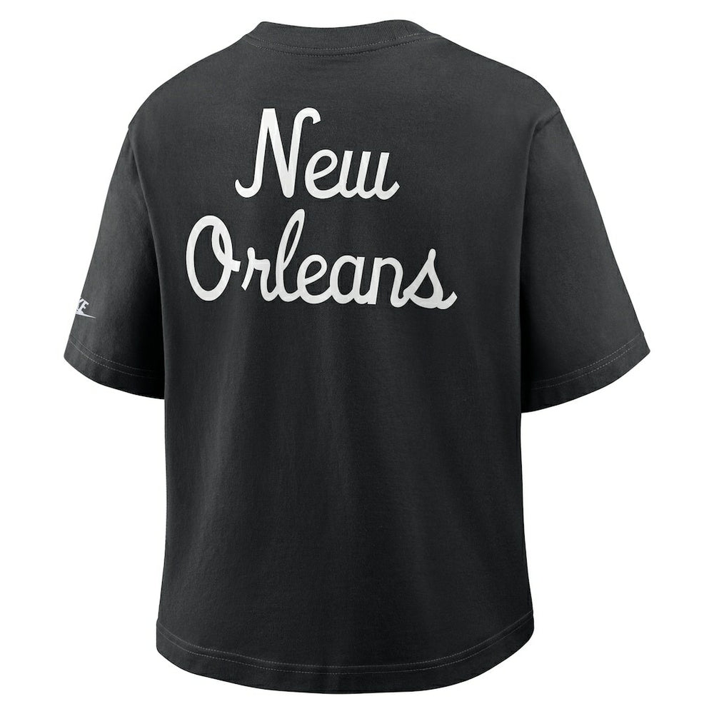 New Orleans Saints Women's Rewind Pocket Boxy T-Shirt - Black sale