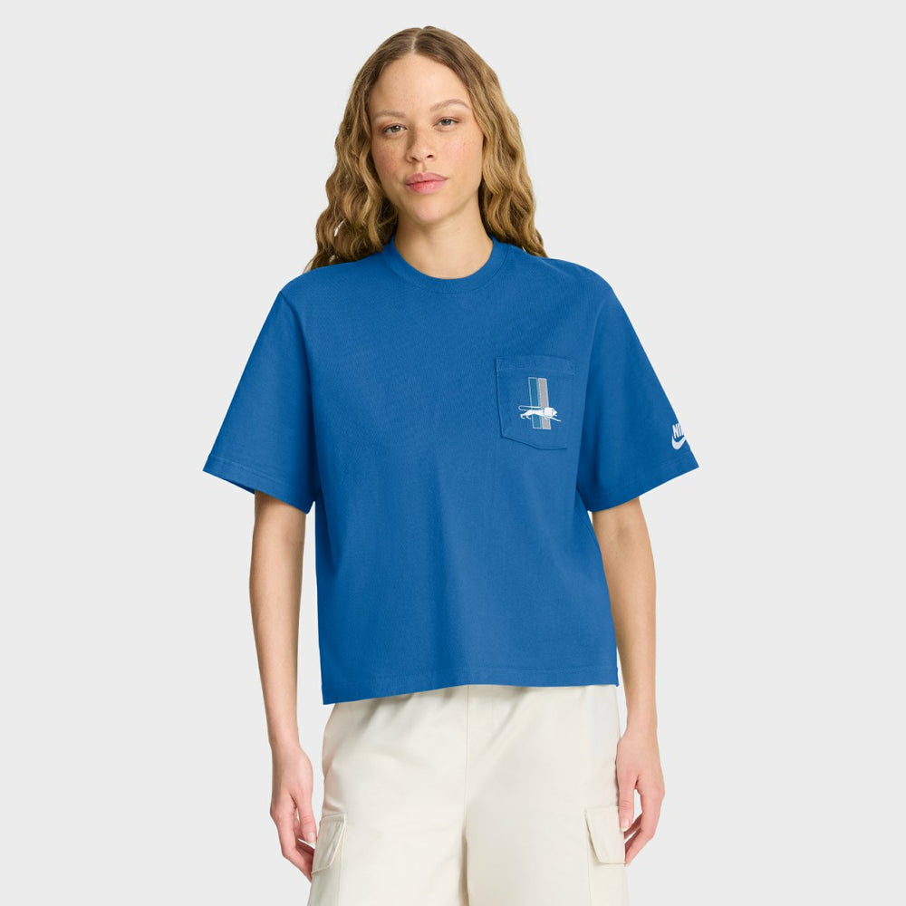 Detroit Lions Women's Rewind Pocket Boxy T-Shirt - Blue sale