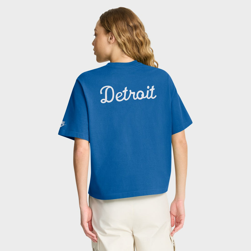 Detroit Lions Women's Rewind Pocket Boxy T-Shirt - Blue sale