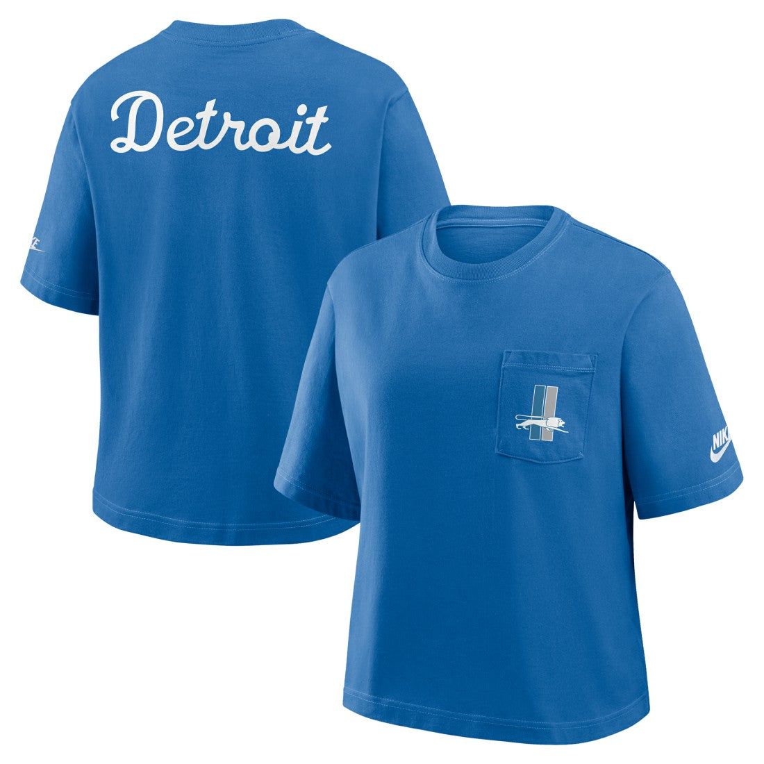 Detroit Lions Women's Rewind Pocket Boxy T-Shirt - Blue sale