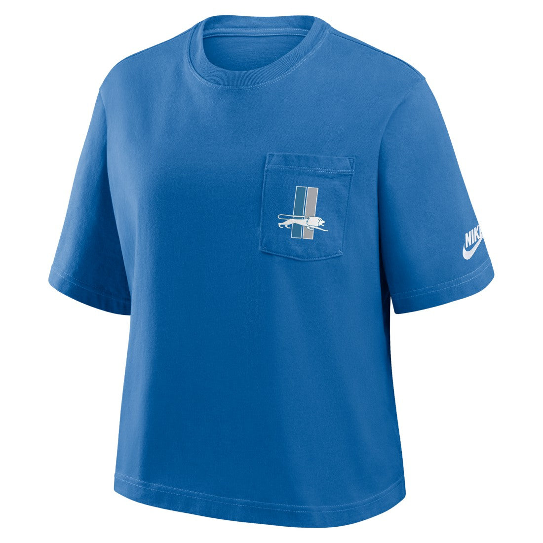 Detroit Lions Women's Rewind Pocket Boxy T-Shirt - Blue sale