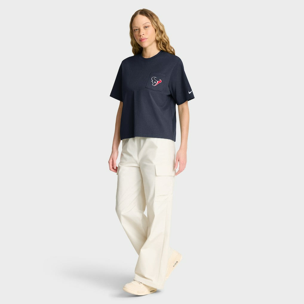 Houston Texans Women's Rewind Pocket Boxy T-Shirt - Navy online