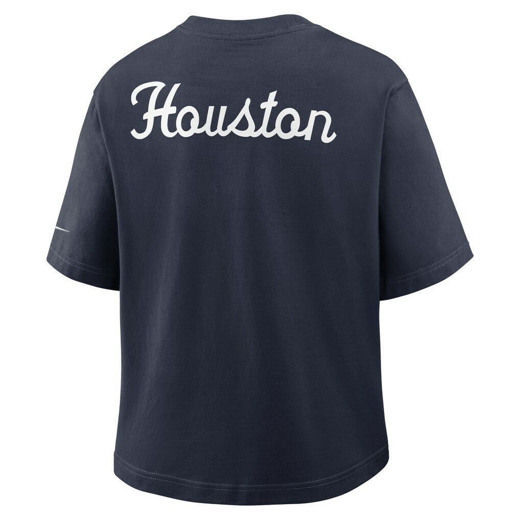 Houston Texans Women's Rewind Pocket Boxy T-Shirt - Navy online