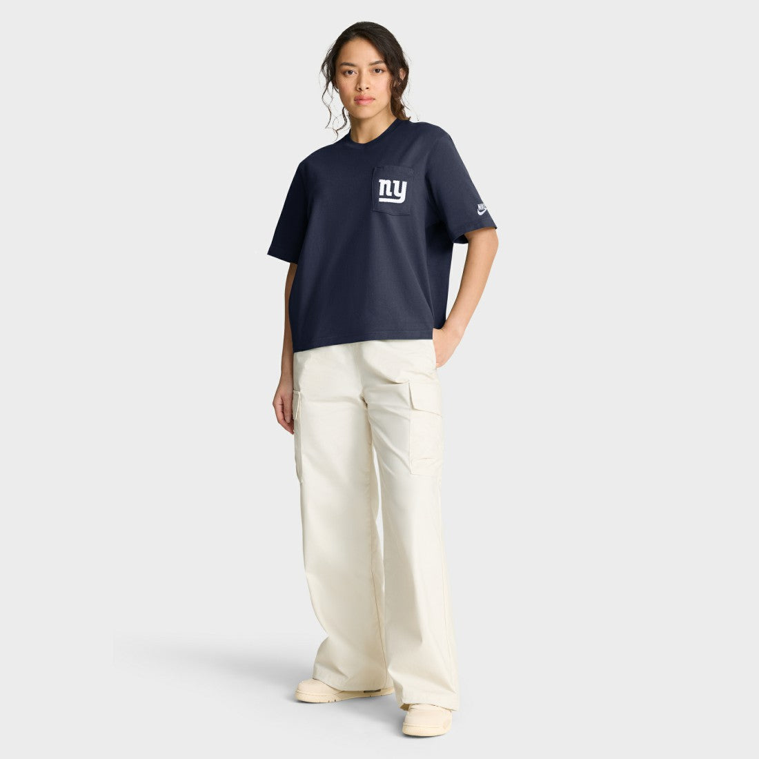 New York Giants Women's Rewind Pocket Boxy T-Shirt - Royal discount