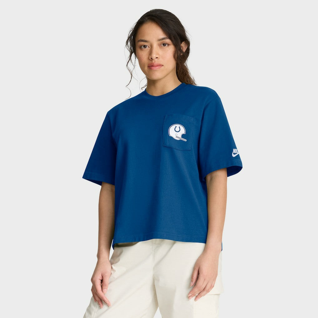 Indianapolis Colts Women's Rewind Pocket Boxy T-Shirt - Royal discount