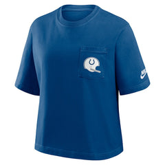 Indianapolis Colts Women's Rewind Pocket Boxy T-Shirt - Royal discount