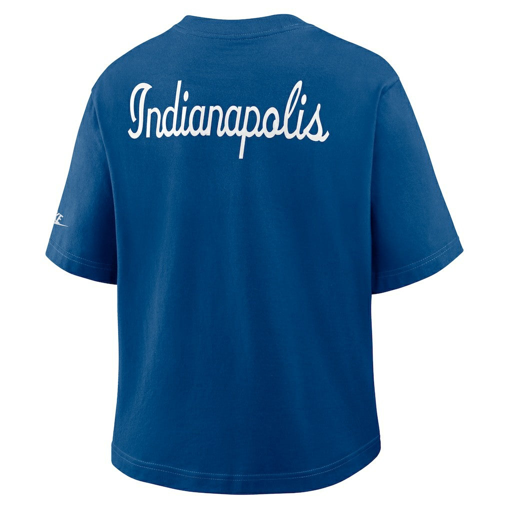 Indianapolis Colts Women's Rewind Pocket Boxy T-Shirt - Royal discount