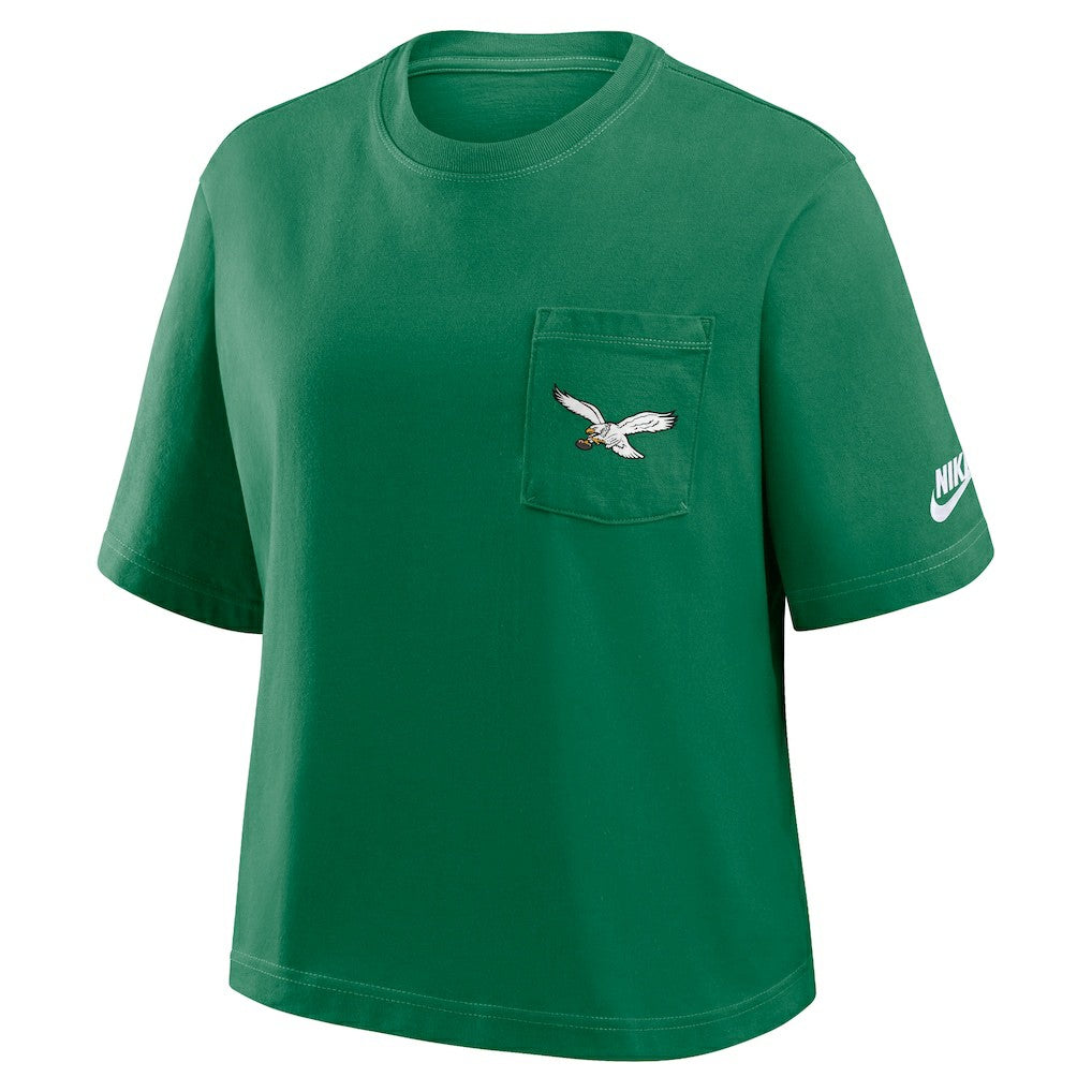 Philadelphia Eagles Women's Rewind Pocket Boxy T-Shirt - Kelly Green discount