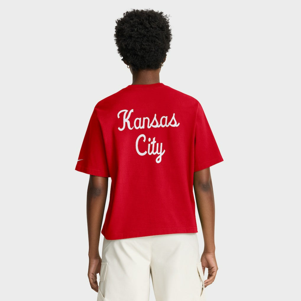Kansas City Chiefs Women's Rewind Pocket Boxy T-Shirt - Red discount