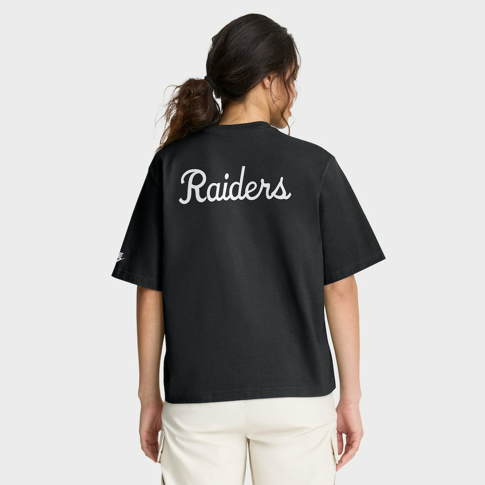 Las Vegas Raiders Women's Rewind Pocket Boxy T-Shirt - Black on sale
