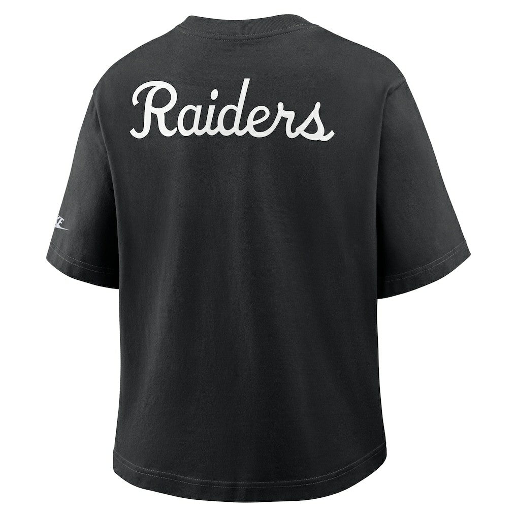 Las Vegas Raiders Women's Rewind Pocket Boxy T-Shirt - Black on sale