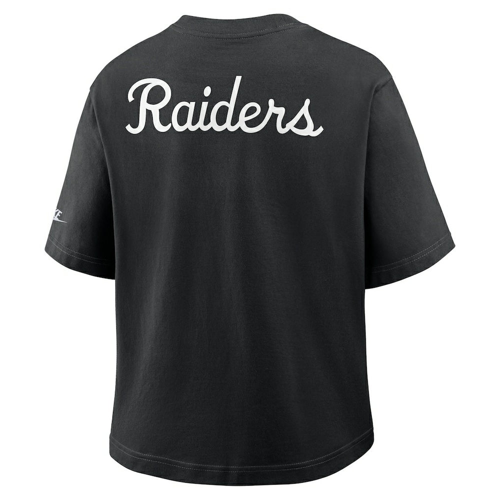 Las Vegas Raiders Women's Rewind Pocket Boxy T-Shirt - Black on sale