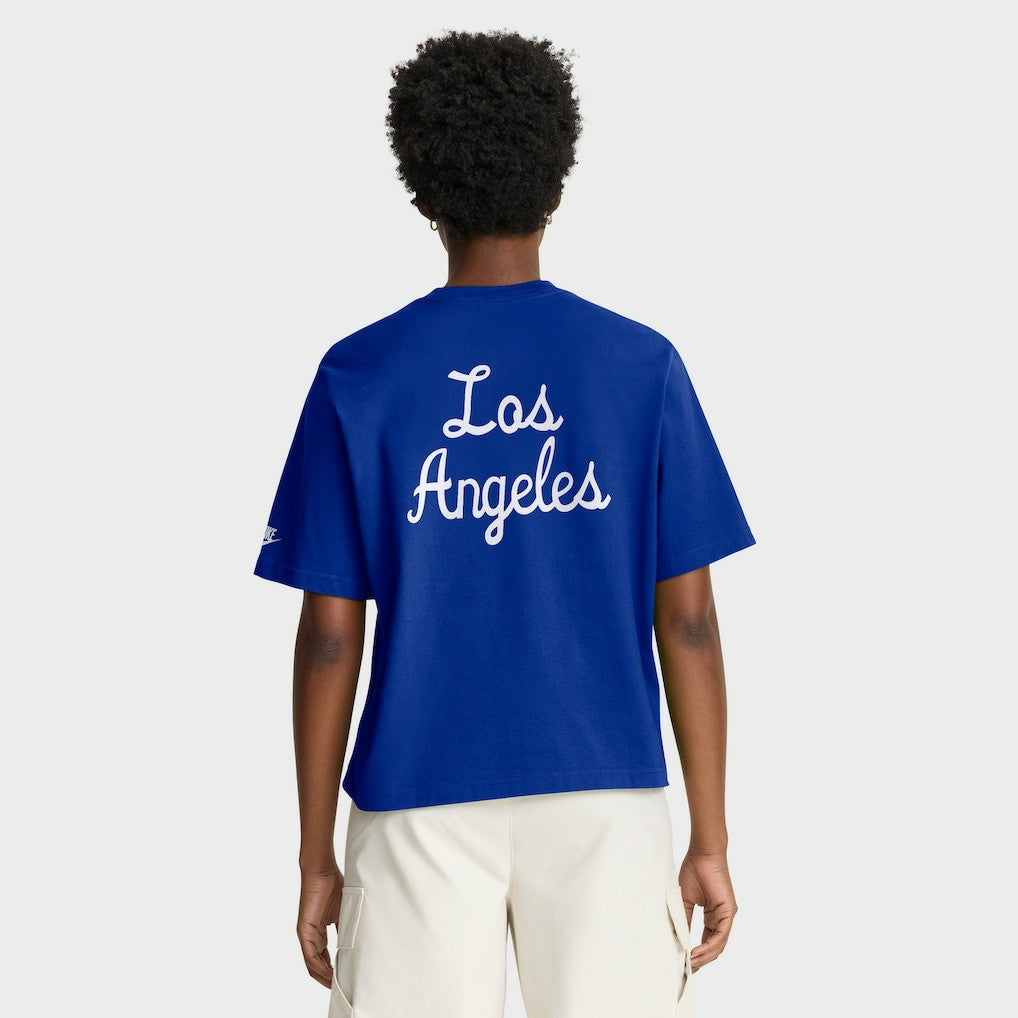 Los Angeles Rams Women's Rewind Pocket Boxy T-Shirt - Royal cheap