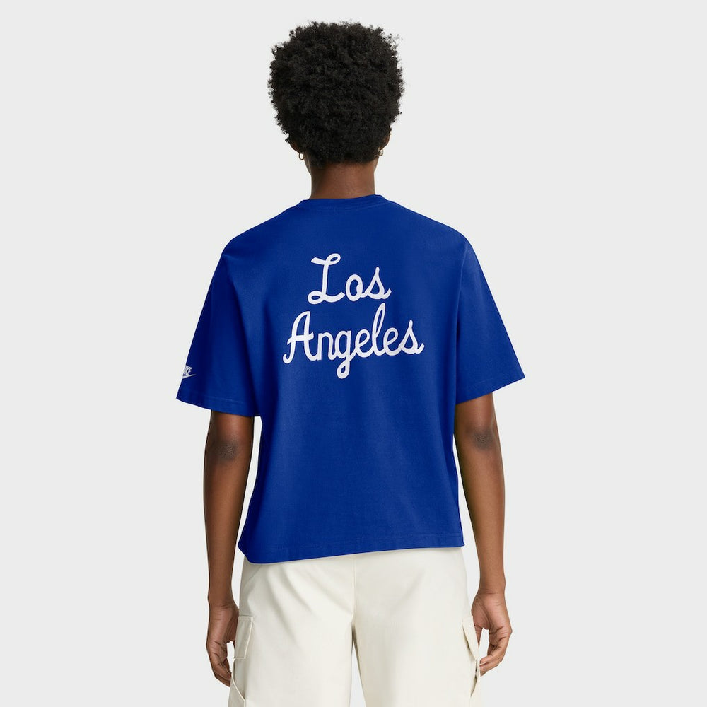 Los Angeles Rams Women's Rewind Pocket Boxy T-Shirt - Royal cheap