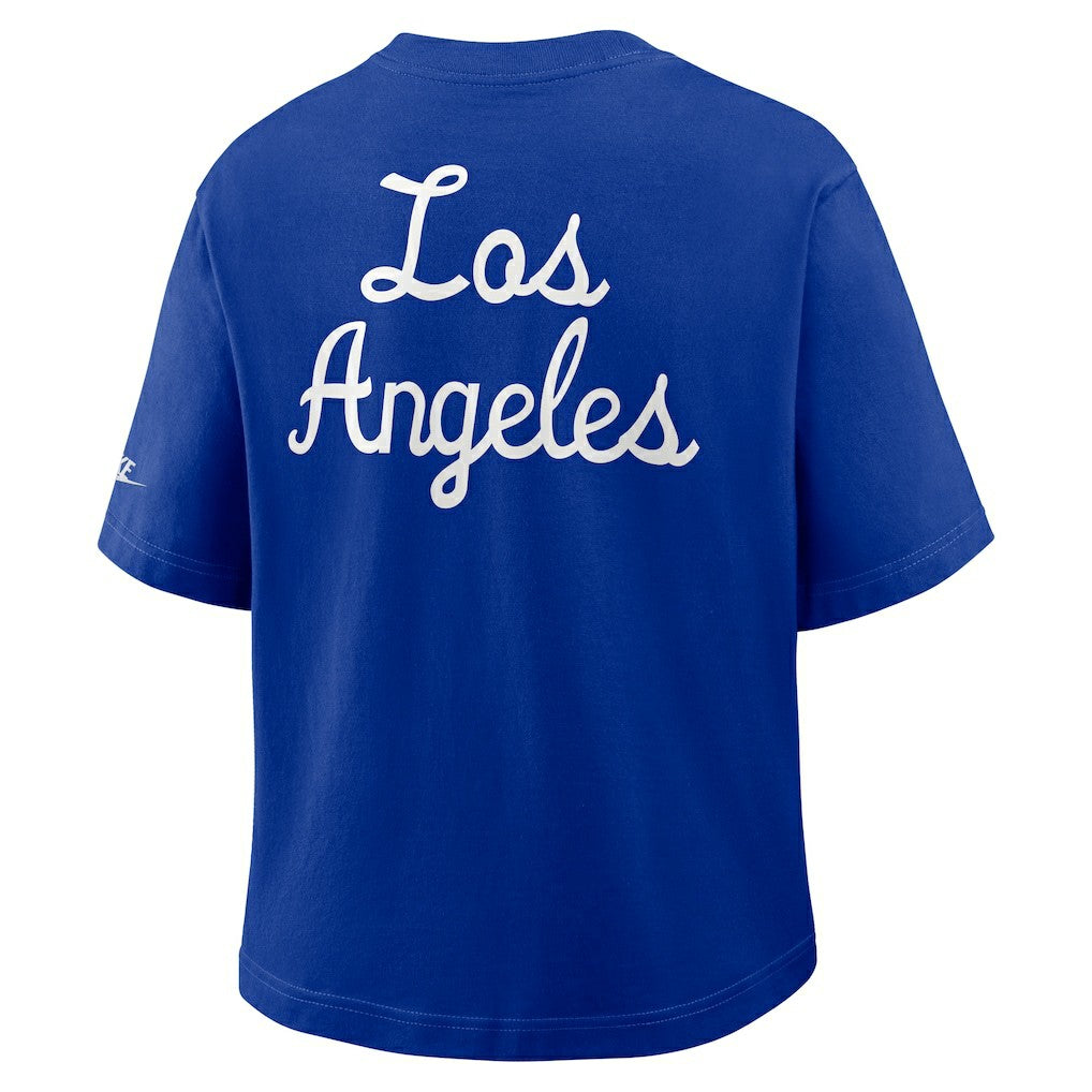 Los Angeles Rams Women's Rewind Pocket Boxy T-Shirt - Royal cheap