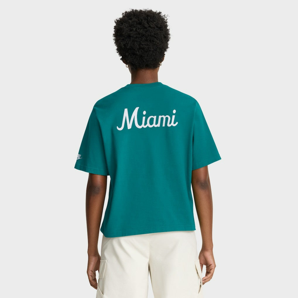 Miami Dolphins Women's Rewind Pocket Boxy T-Shirt - Aqua for sale