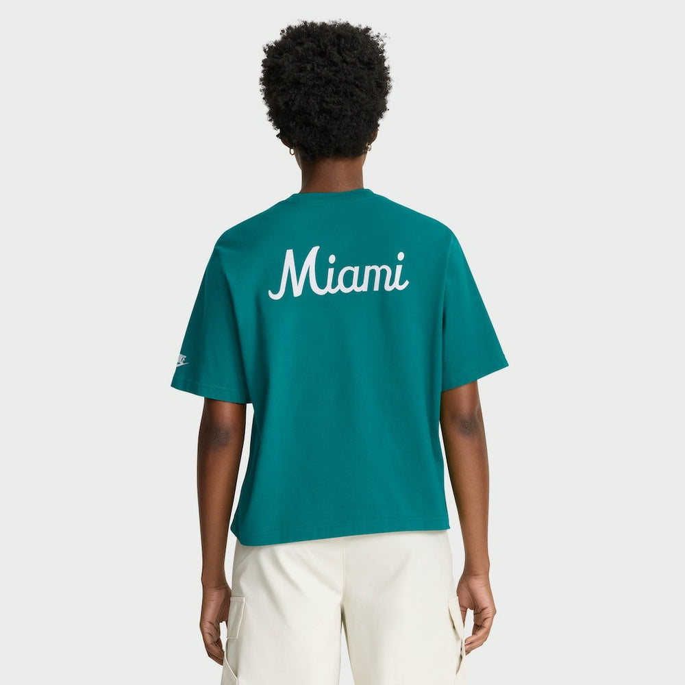 Miami Dolphins Women's Rewind Pocket Boxy T-Shirt - Aqua for sale