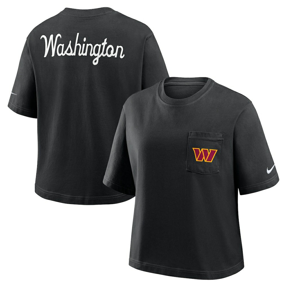 Washington Commanders Women's Rewind Pocket Boxy T-Shirt - Black online