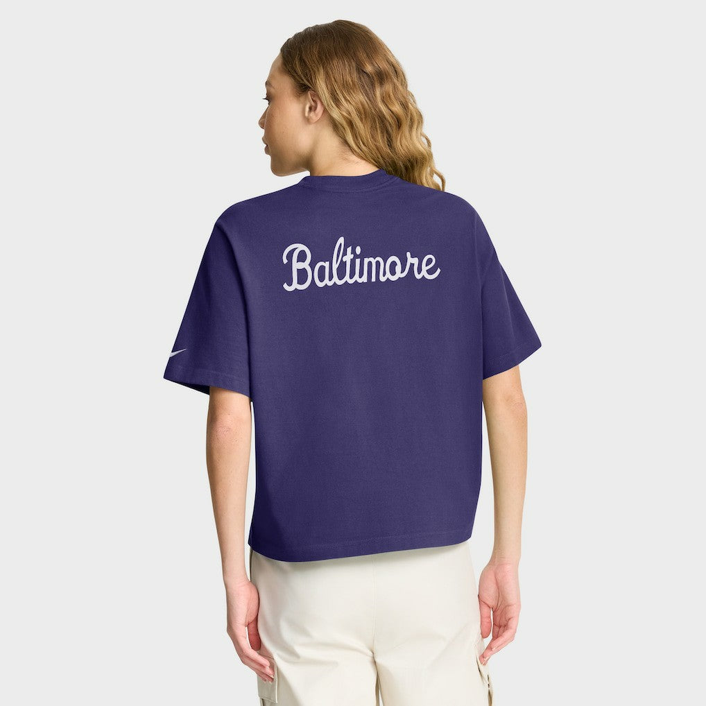 Baltimore Ravens Women's Rewind Pocket Boxy T-Shirt - Purple online