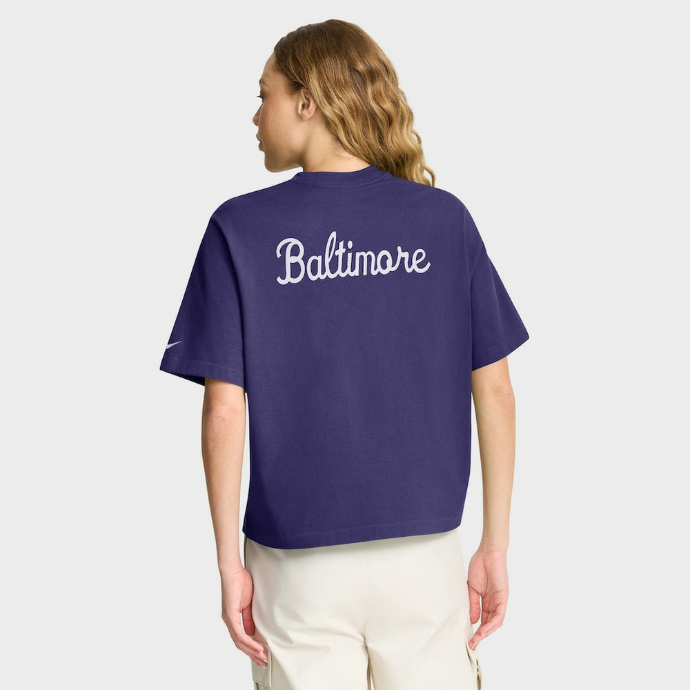 Baltimore Ravens Women's Rewind Pocket Boxy T-Shirt - Purple online