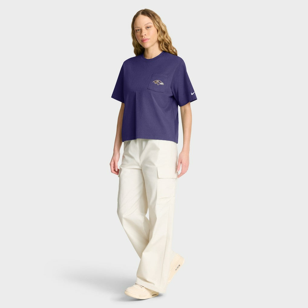 Baltimore Ravens Women's Rewind Pocket Boxy T-Shirt - Purple online