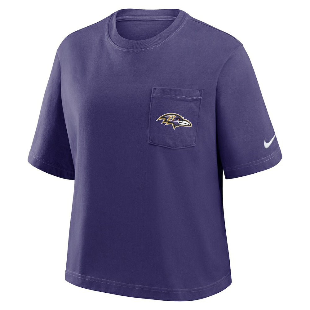 Baltimore Ravens Women's Rewind Pocket Boxy T-Shirt - Purple online