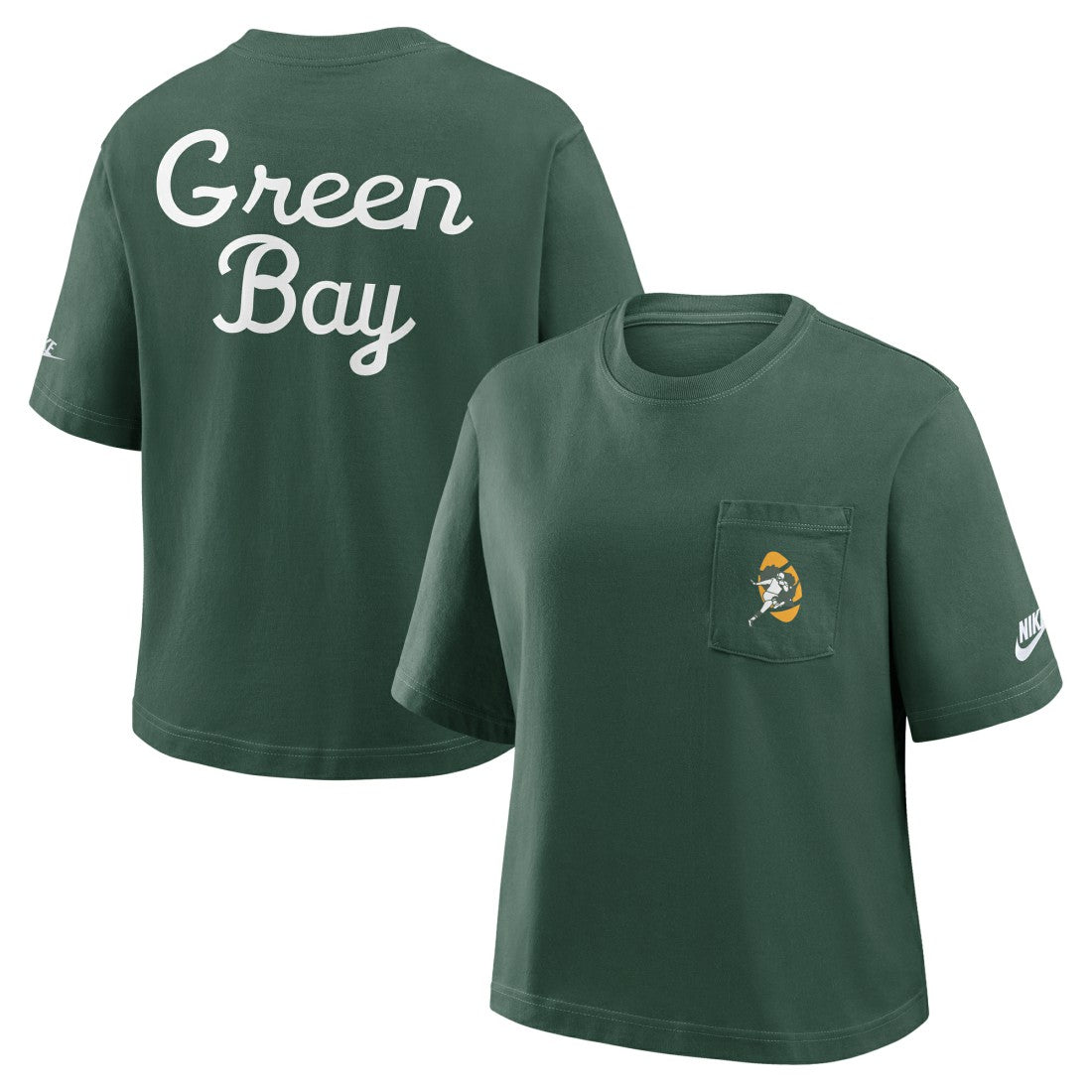 Green Bay Packers Women's Rewind Pocket Boxy T-Shirt - Green sale