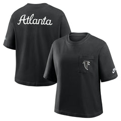 Atlanta Falcons Women's Rewind Pocket Boxy T-Shirt - Black outlet