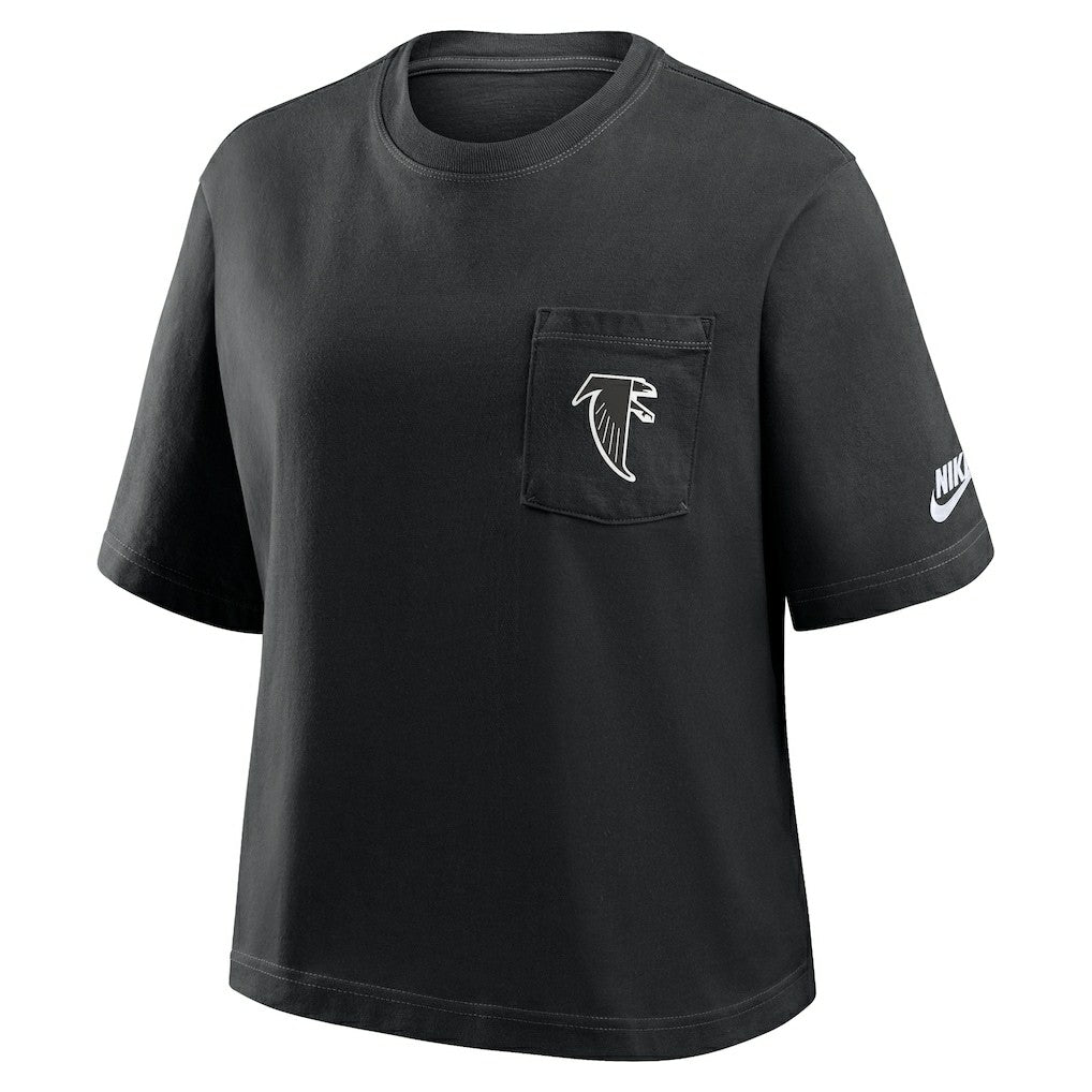 Atlanta Falcons Women's Rewind Pocket Boxy T-Shirt - Black outlet