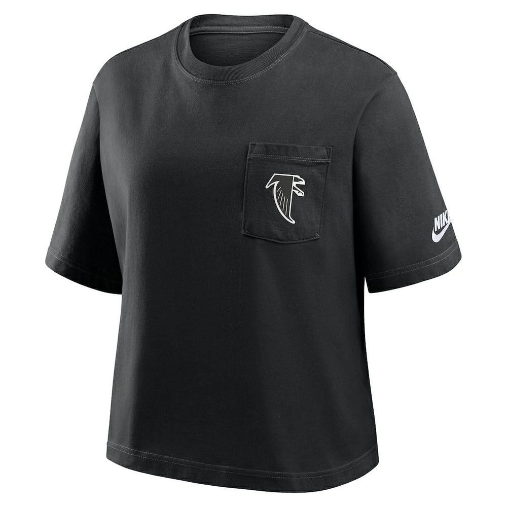 Atlanta Falcons Women's Rewind Pocket Boxy T-Shirt - Black outlet