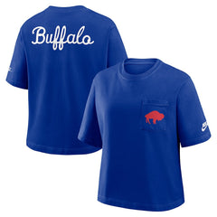 Buffalo Bills Women's Rewind Pocket Boxy T-Shirt - Royal online